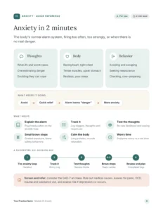 Quick Reference: anxiety in 2 minutes